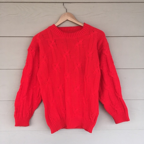 VINTAGE Red Knitted Sweater - Picture 1 of 4